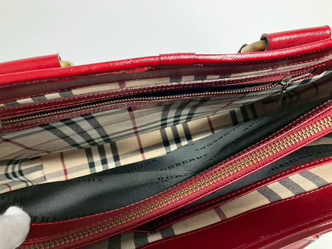 BURBERRY Shoulder Bag Handbag leather Red WS31779