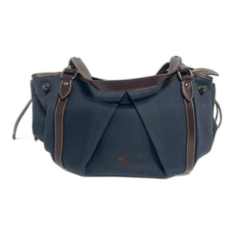 BURBERRY Shoulder Bag Handbag canvas Navy WS31782