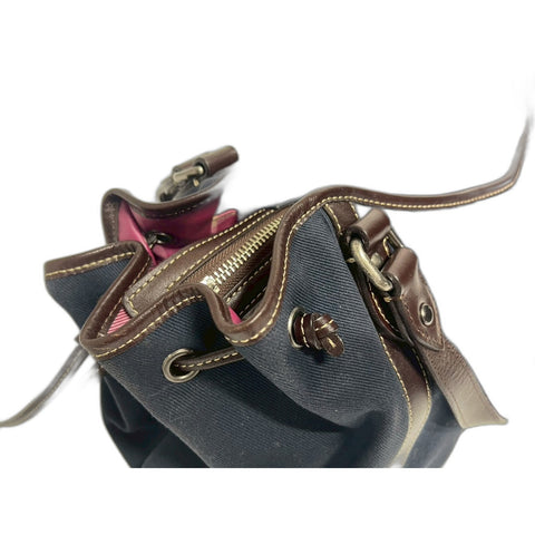 BURBERRY Shoulder Bag Handbag canvas Navy WS31782