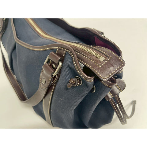 BURBERRY Shoulder Bag Handbag canvas Navy WS31782