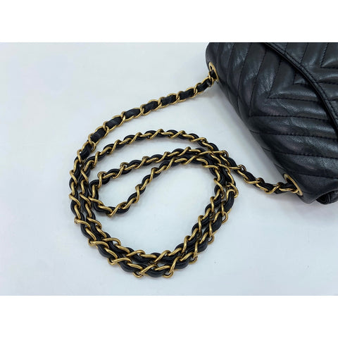 CHANEL Lambskin Mini Matelasse Shoulder Bag black WS31785
