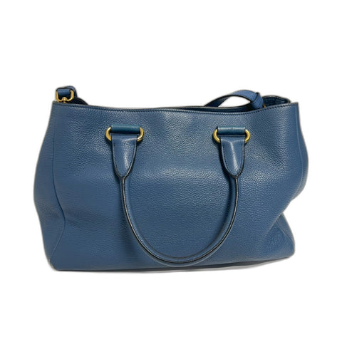 PRADA 2WAY Tote Bag Handbag leather blue WS31789