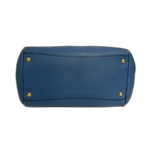 PRADA 2WAY Tote Bag Handbag leather blue WS31789