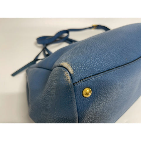 PRADA 2WAY Tote Bag Handbag leather blue WS31789