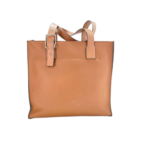 LOEWE Buckle Zip Tote Shoulder Bag Brown WS31797