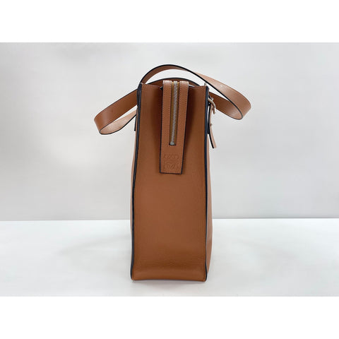 LOEWE Buckle Zip Tote Shoulder Bag Brown WS31797