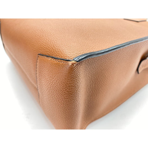LOEWE Buckle Zip Tote Shoulder Bag Brown WS31797