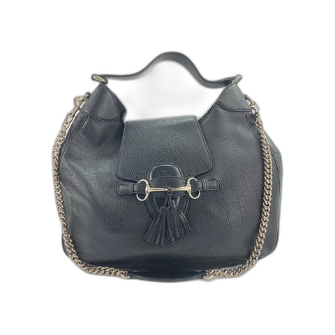 GUCCI 2-Way Horsebit Handbag black WS31798