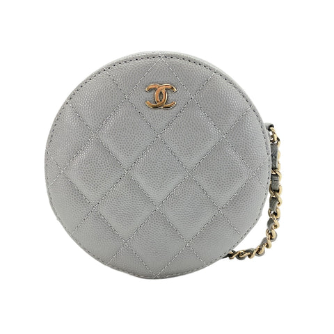 CHANEL Caviar Skin Matrasse Shoulder Bag gray WS31820
