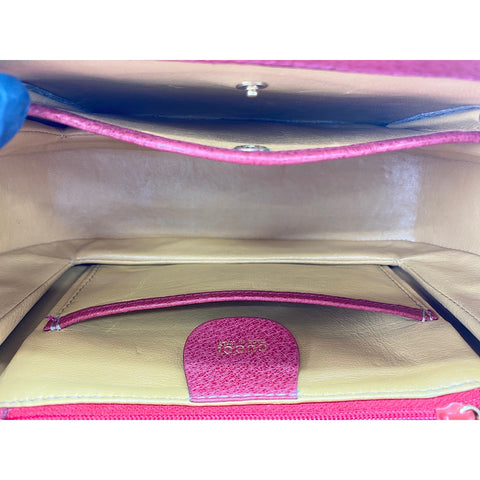 GUCCI Leather 2-Way Bamboo Handbag Red WS31821