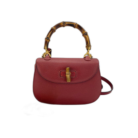 GUCCI 2WAY Bamboo Handbag Red WS31821
