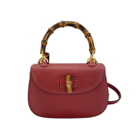 GUCCI 2WAY Bamboo Handbag Red WS31821