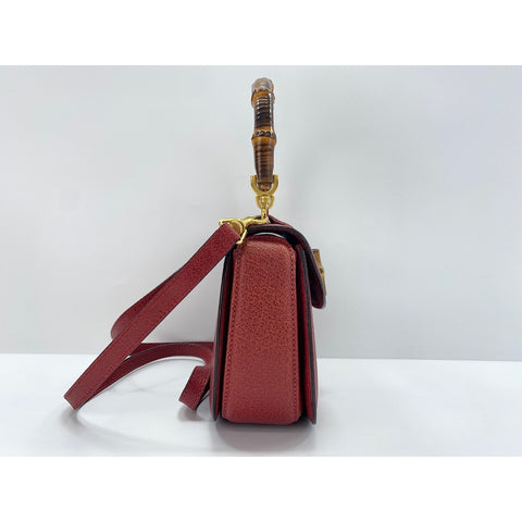 GUCCI 2WAY Bamboo Handbag Red WS31821