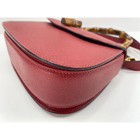GUCCI 2WAY Bamboo Handbag Red WS31821