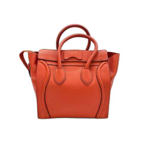CELINE Luggage Mini Shopper Handbag Orange WS31835