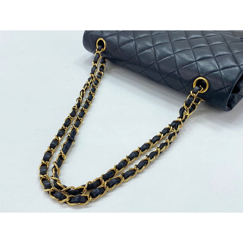CHANEL Lambskin Matelassé 25 Double Flap Shoulder Bag black WS31843