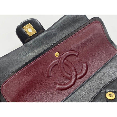 CHANEL Lambskin Matelassé 25 Double Flap Shoulder Bag black WS31843