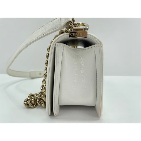 CHANEL Boy Chanel Small Shoulder Bag white WS31848