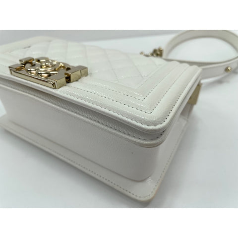 CHANEL Boy Chanel Small Shoulder Bag white WS31848
