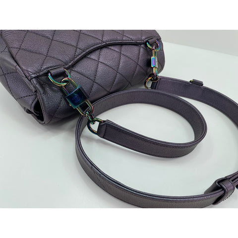 CHANEL Leather Matelass Shoulder Bag purple WS31849