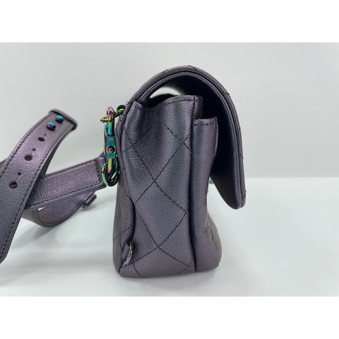 CHANEL Leather Matelass Shoulder Bag purple WS31849