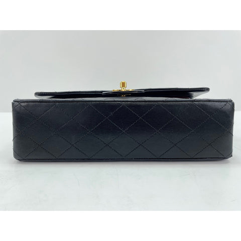 CHANEL Lambskin Matelass 25 Double Flap Shoulder Bag black WS31860
