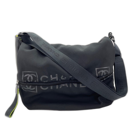 CHANEL Nylon Sportline Shoulder Bag black WS31861