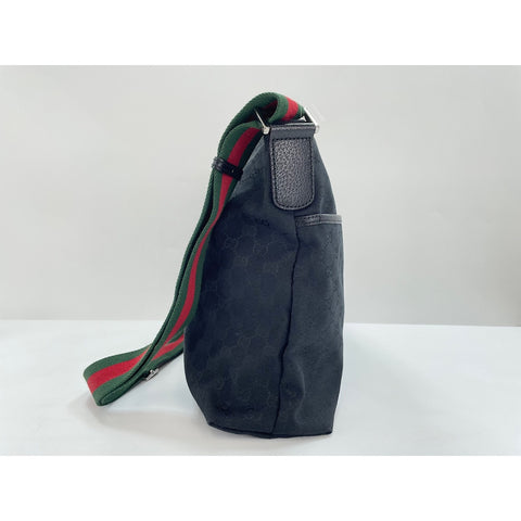 GUCCI GG canvas sherry line Shoulder Bag black WS31875