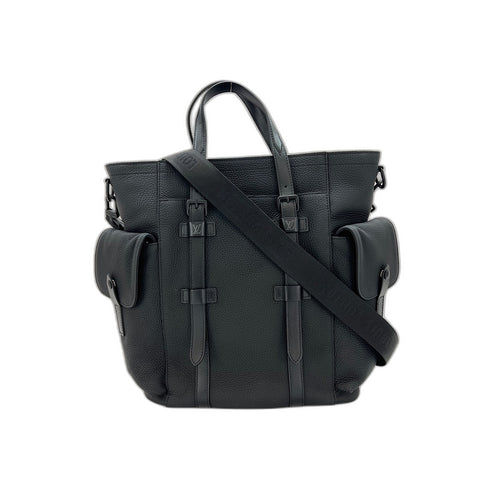 LOUIS VUITTON Taurillon Clemence 2WAY Christopher Handbag black WS31883