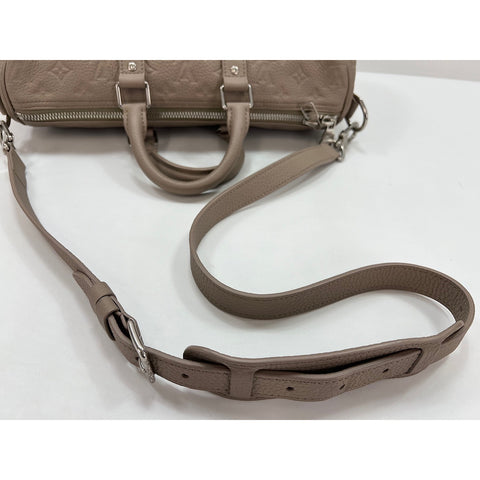 LOUIS VUITTON Taurillon Clemence 2WAY Keepall Bandoulire 35 Boston bag beige WS31885