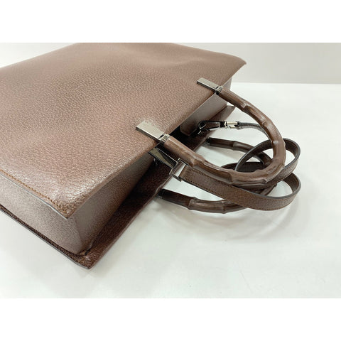 GUCCI 2WAY Bamboo Handbag Brown WS31892