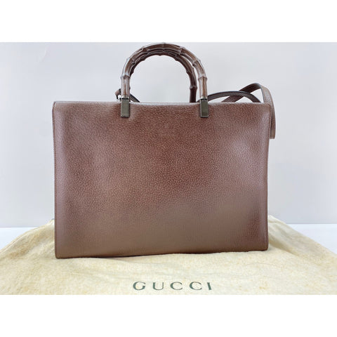 GUCCI 2WAY Bamboo Handbag Brown WS31892