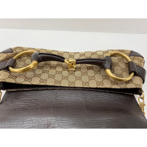 GUCCI Horsebit Shoulder Bag Brown WS31897