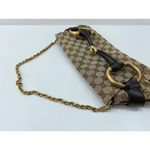 GUCCI Horsebit Shoulder Bag Brown WS31897