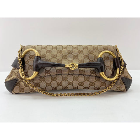 GUCCI Horsebit Shoulder Bag Brown WS31897