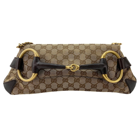 GUCCI Horsebit Shoulder Bag Brown WS31897