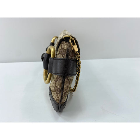 GUCCI Horsebit Shoulder Bag Brown WS31897