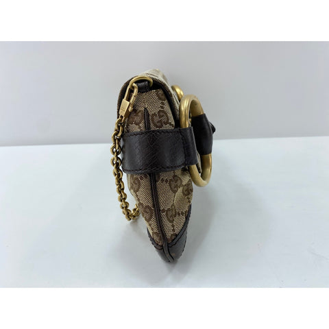 GUCCI Horsebit Shoulder Bag Brown WS31897