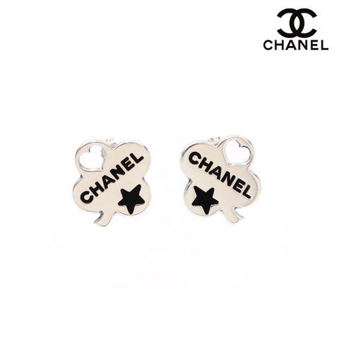 シャネル CHANEL クローバースター シルバー925ブラック ロック ピアス シルバー WS3189