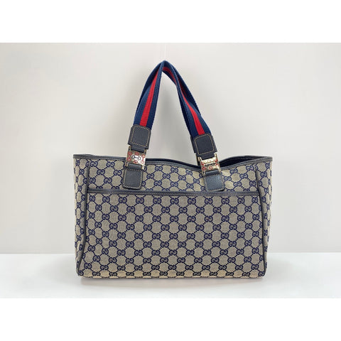 GUCCI Sherry line Handbag Navy WS31908