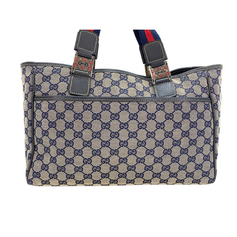 GUCCI Sherry line Handbag Navy WS31908