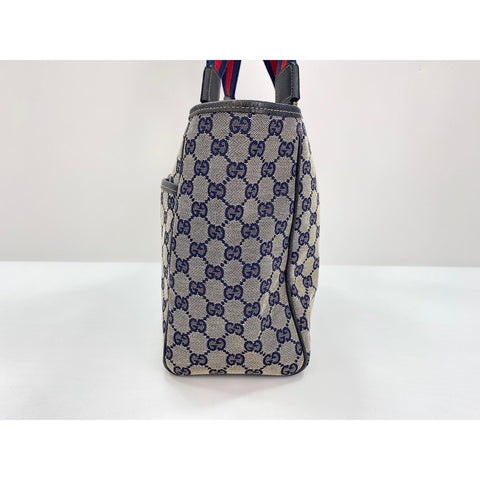 GUCCI Sherry line Handbag Navy WS31908