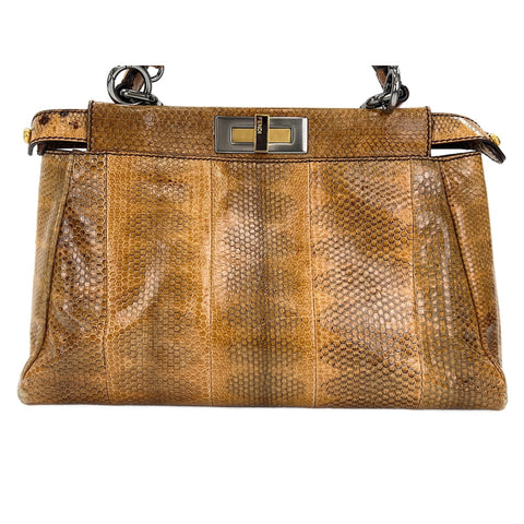 FENDI 2WAY Peekaboo Handbag Brown WS31913