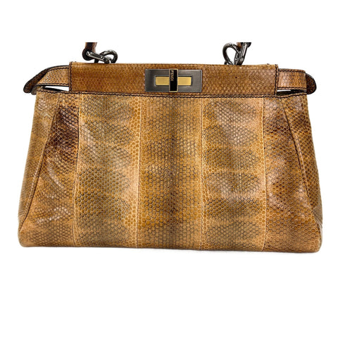 FENDI 2WAY Peekaboo Handbag Brown WS31913