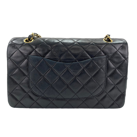 CHANEL Lambskin Matelasse25 Double Flap Shoulder Bag black WS31942