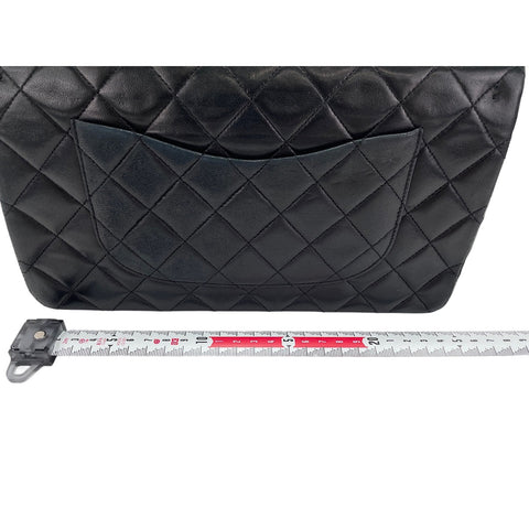CHANEL Lambskin Matelasse25 Double Flap Shoulder Bag black WS31942