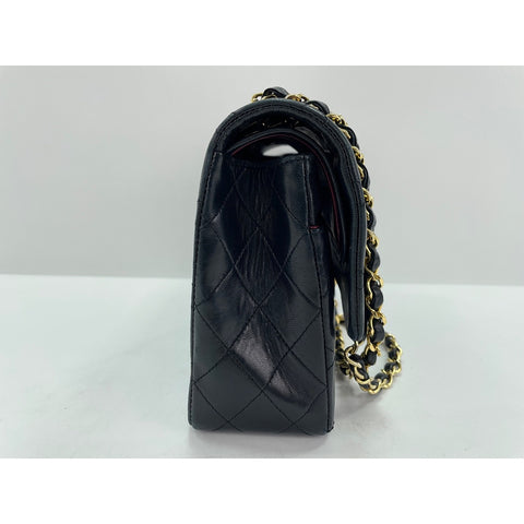 CHANEL Lambskin Matelasse25 Double Flap Shoulder Bag black WS31942