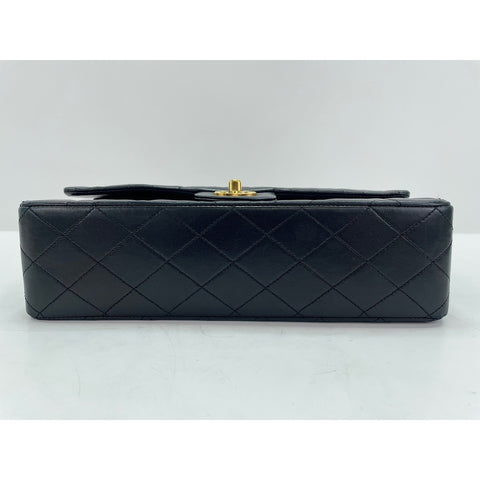 CHANEL Lambskin Matelasse25 Double Flap Shoulder Bag black WS31942