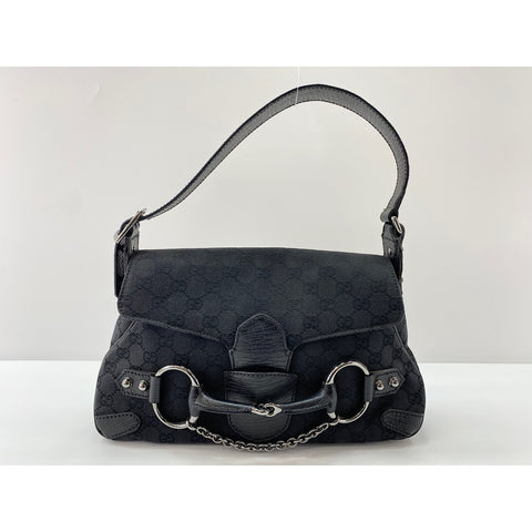 GUCCI Horsebit Shoulder Bag black WS31950