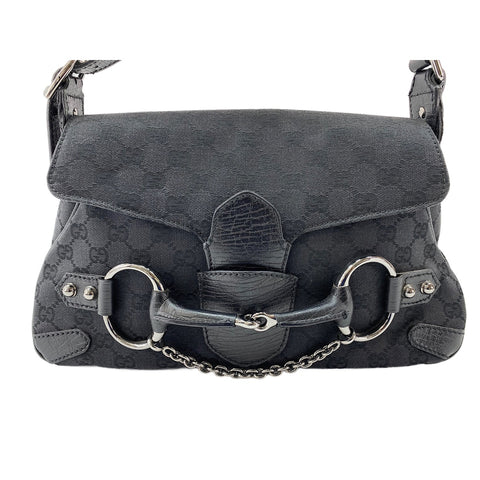 GUCCI Horsebit Shoulder Bag black WS31950